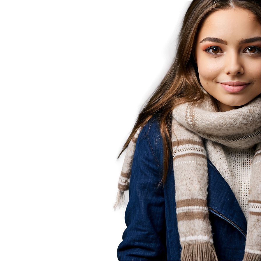 Winter Girl With Brown Hair Png Xjx36