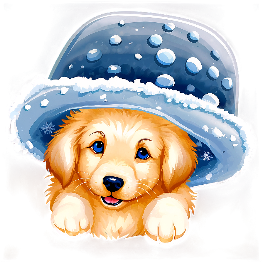 Winter Golden Retriever Puppy Png 06252024