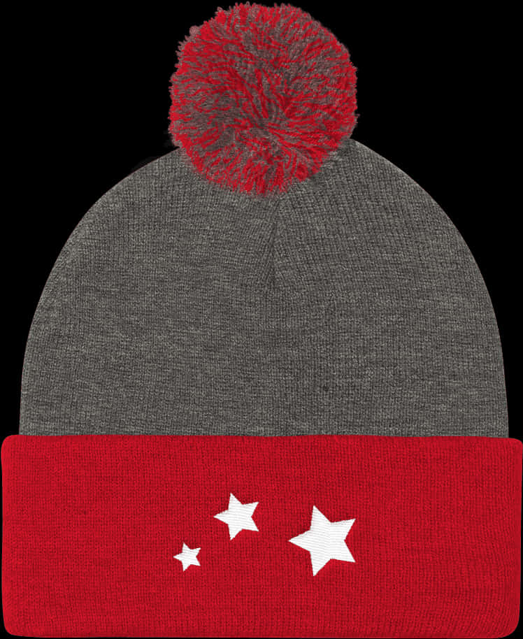 Winter Hatwith Pom Pomand Stars PNG image with a transparent background, free high-resolution download