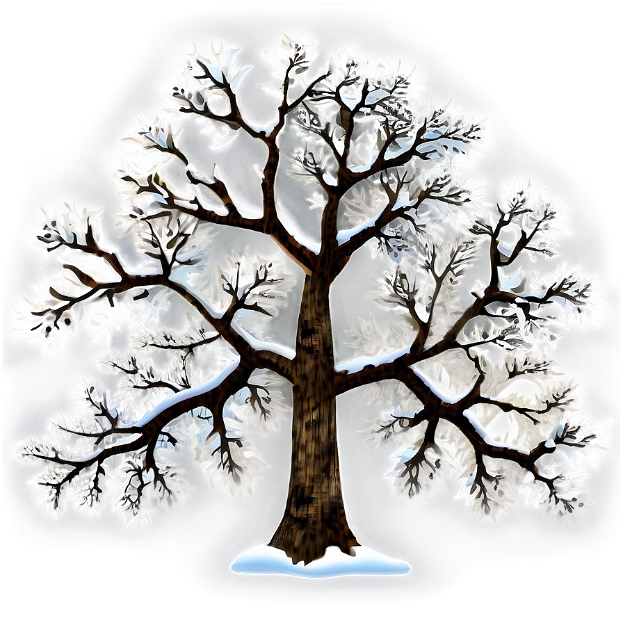 Winter Oak Scene PNG iod PNG with transparent background