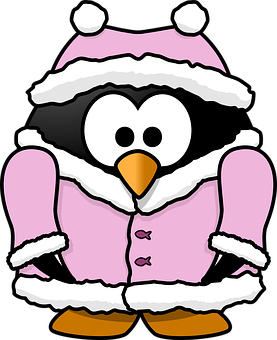 Winter Penguin Cartoon Illustration