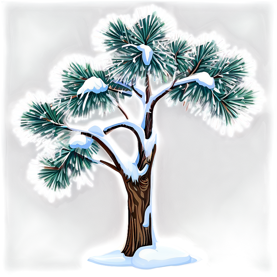Winter Pine Tree Scene PNG 06132024 PNG with transparent background