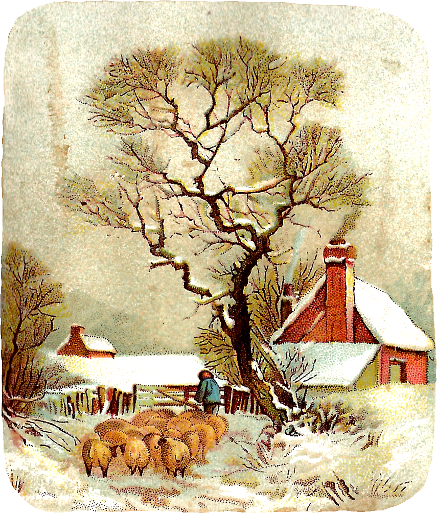 Vintage Winter Scene Clipart, HD Png Download PNG with transparent background