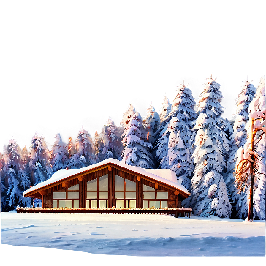 Winter Ski Lodge Scene Png 04292024