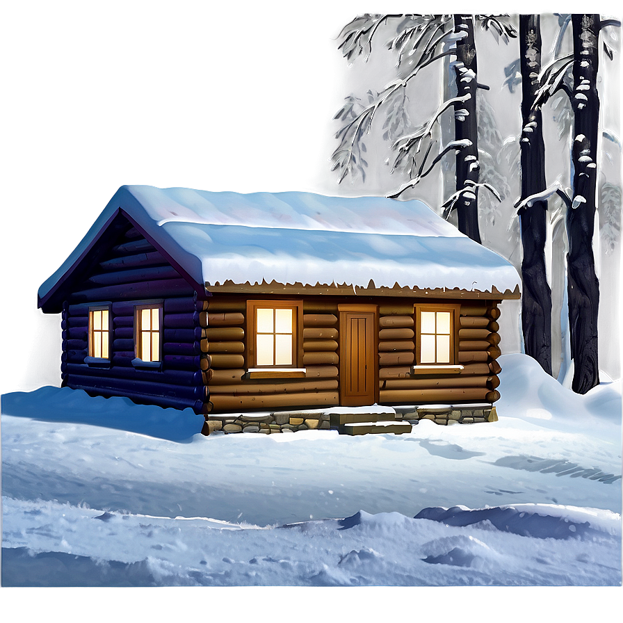 Winter Snow Cottage Png Ood