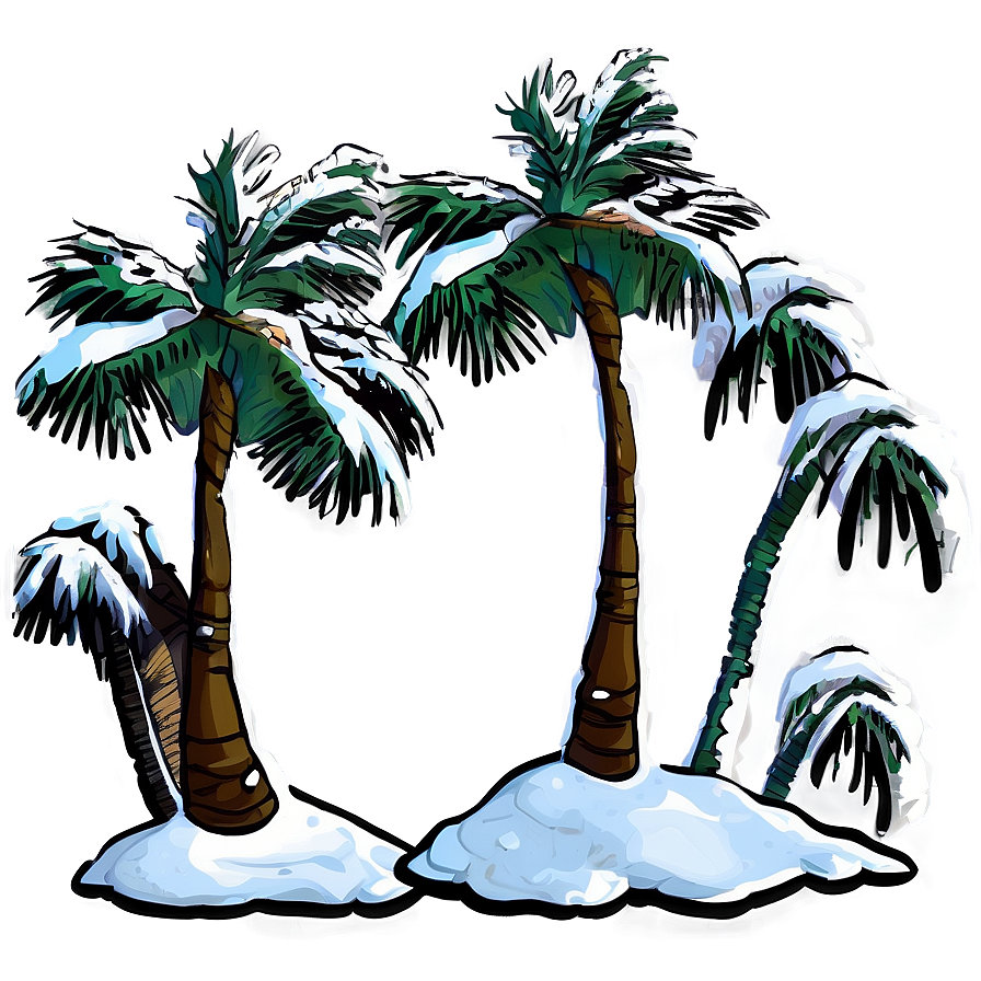 Winter Snow Palms Png 06112024