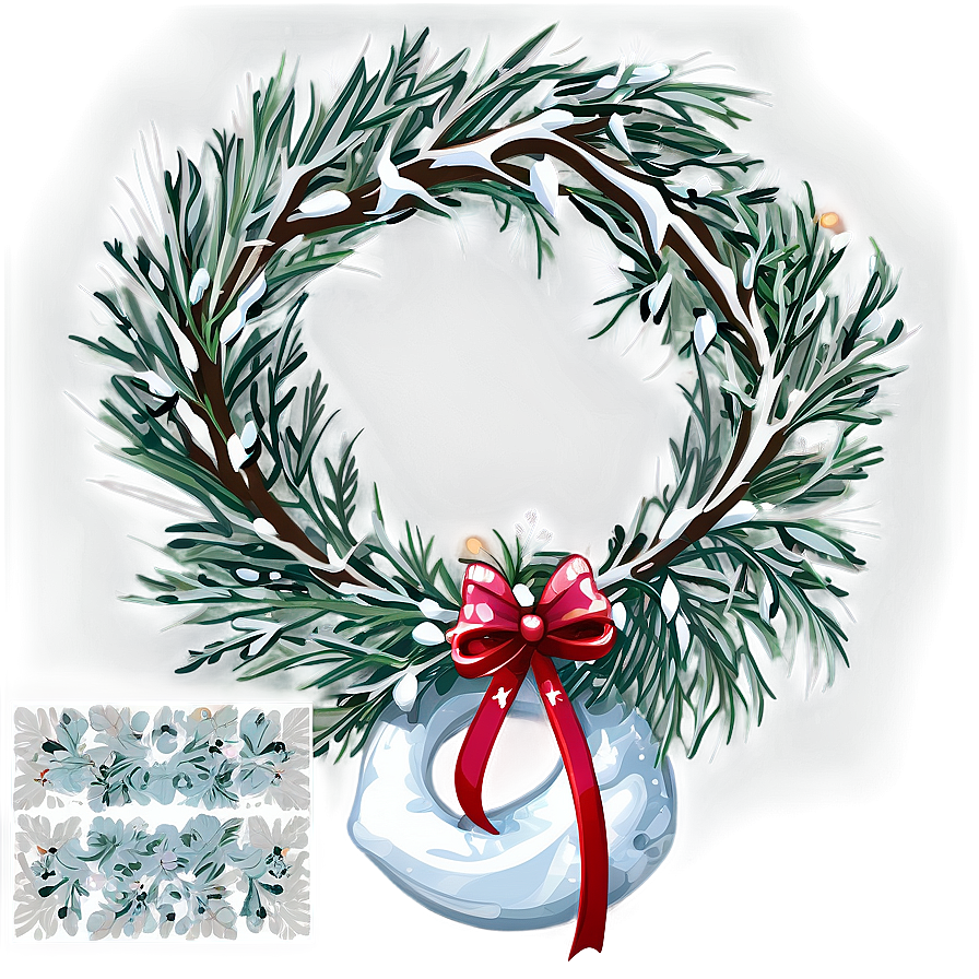 Winter Snow Wreath Png Kjf92