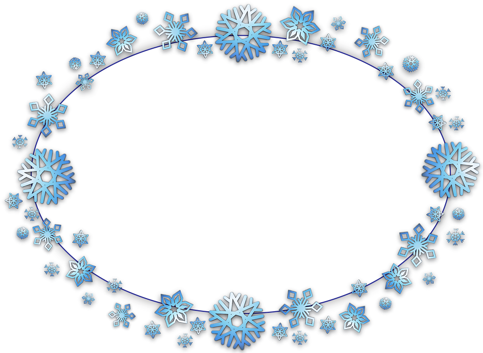 Winter Snowflake Oval Frame