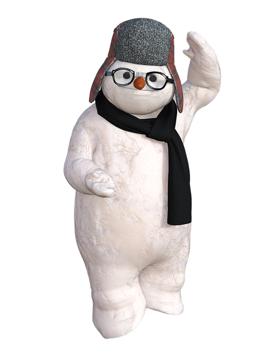 Winter Snowman Character Waving