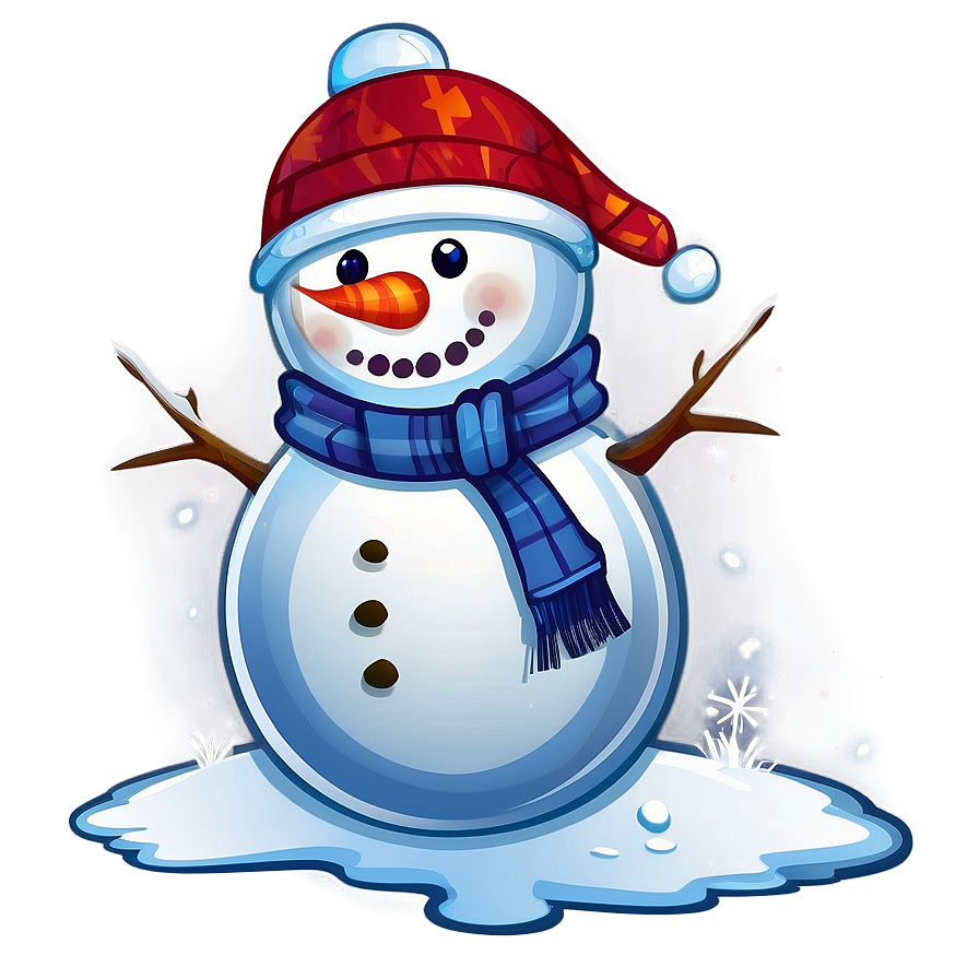 Winter Snowman Sticker Png 17