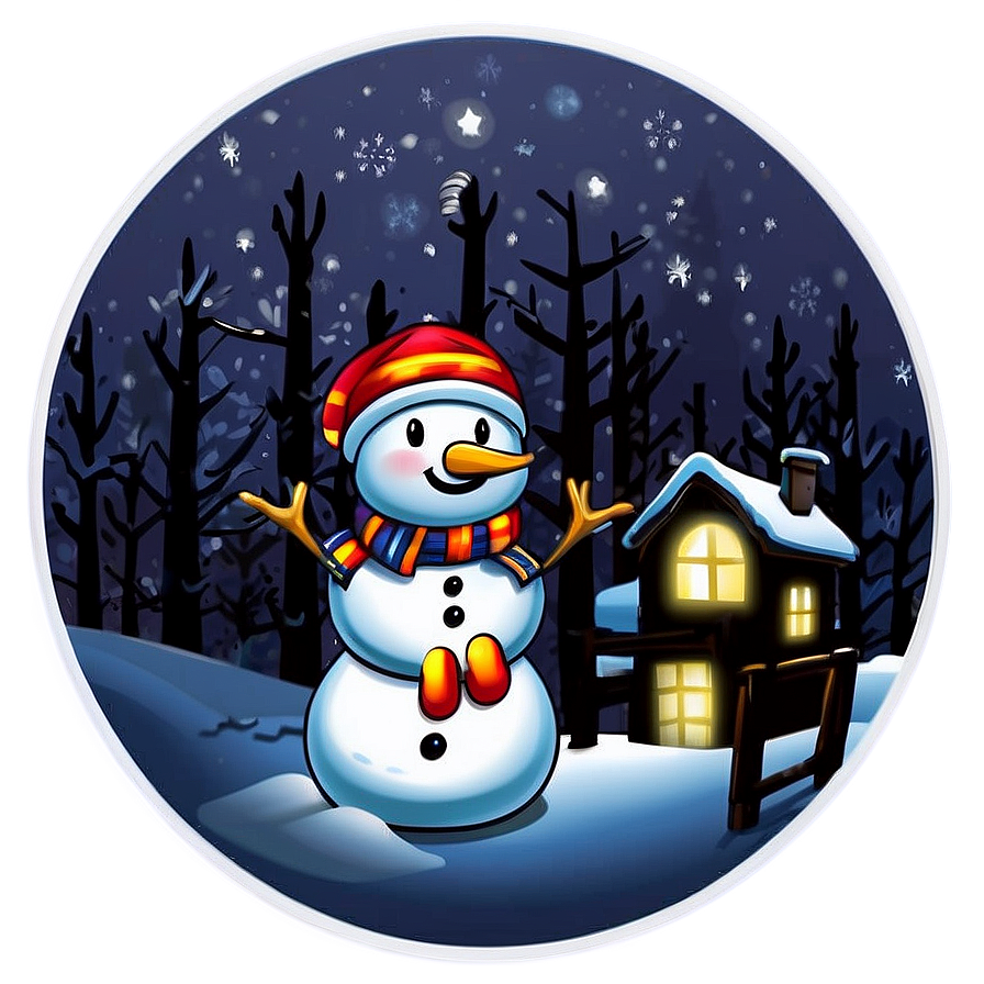 Winter Snowman Sticker Png 72