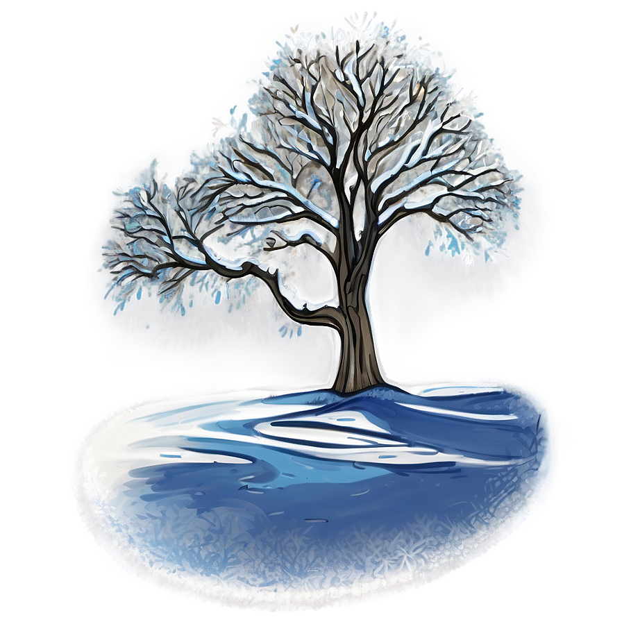 Winter Trees With Snowy Bench Png 06292024