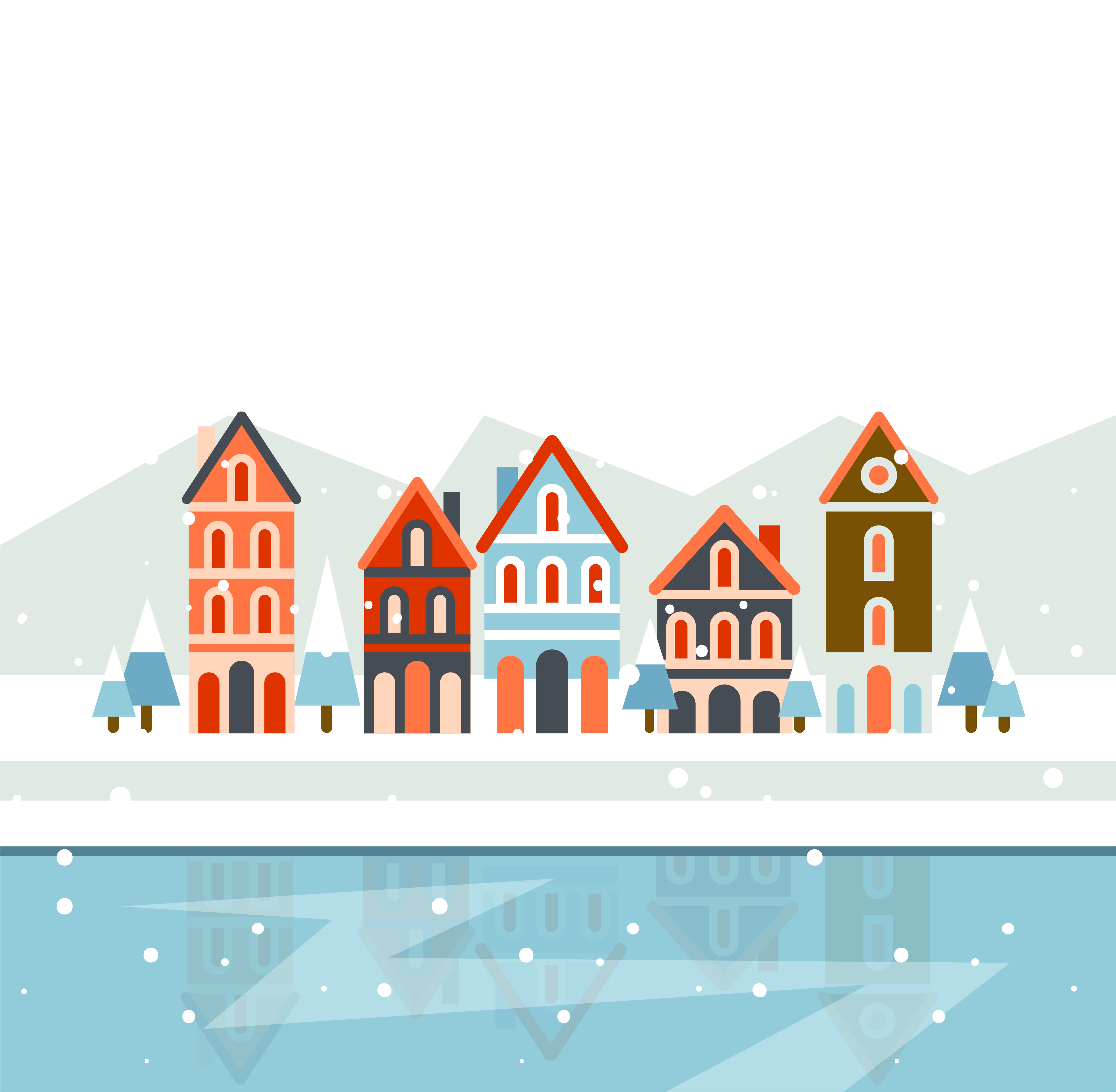 Village Vector - Christmas Village Png, Transparent Png PNG with transparent background