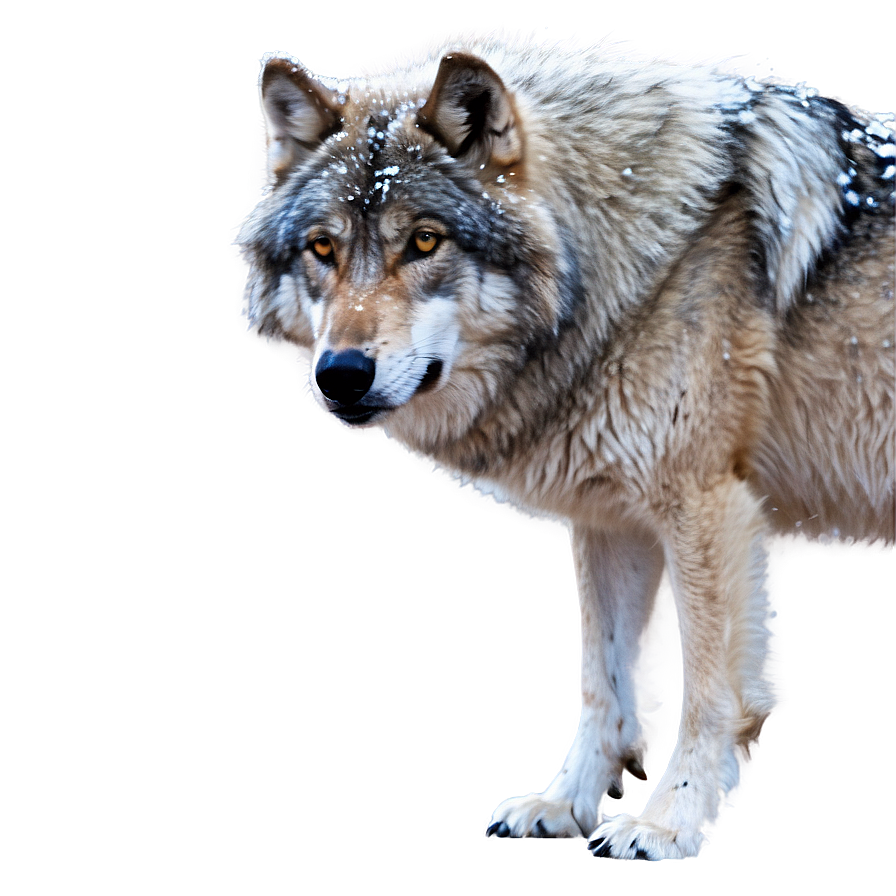 Winter Wolf In Snowfall Png Yhu