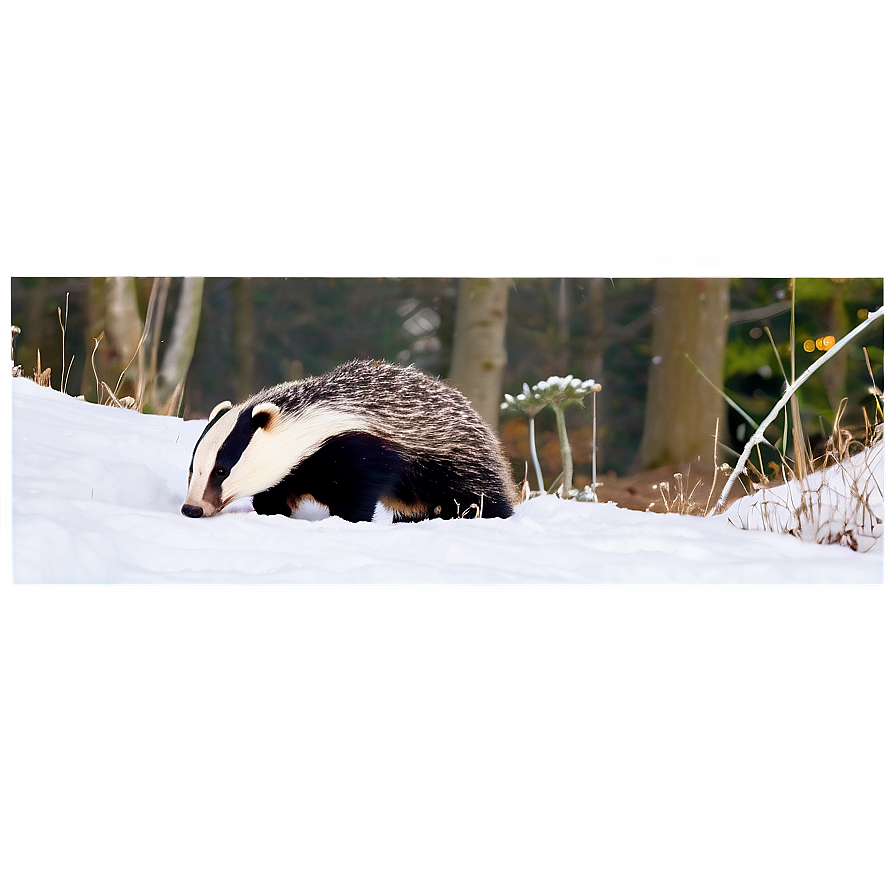 Wintery Badger Scene Png 06242024