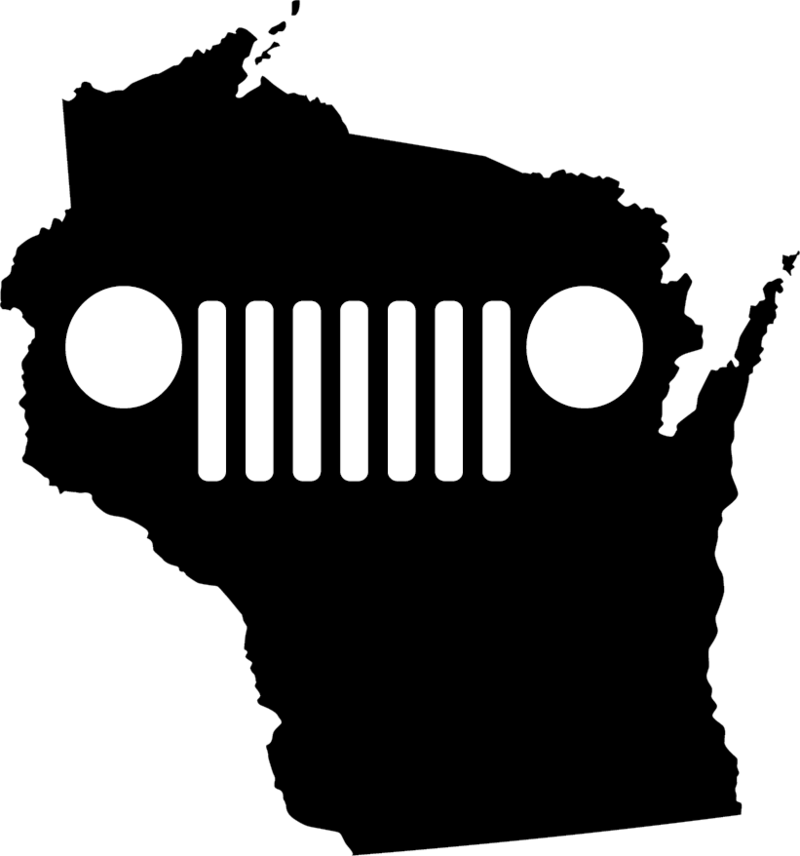 Wisconsin State Outline Jeep Grill Graphic