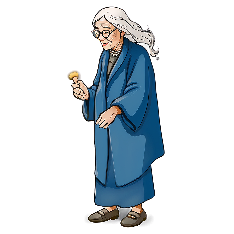 Wise Old Woman Illustration Png 06202024