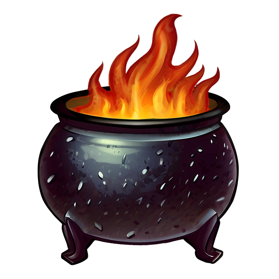 Witch Cauldron On Fire Png 06292024