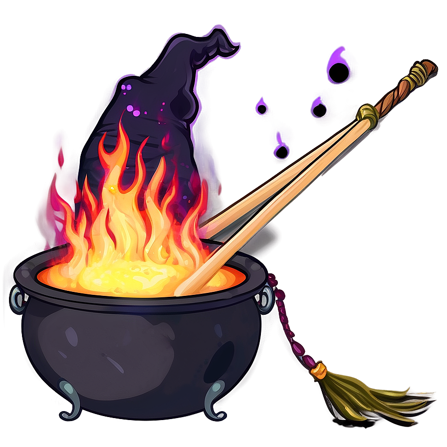 Witch Cauldron On Fire Png 39