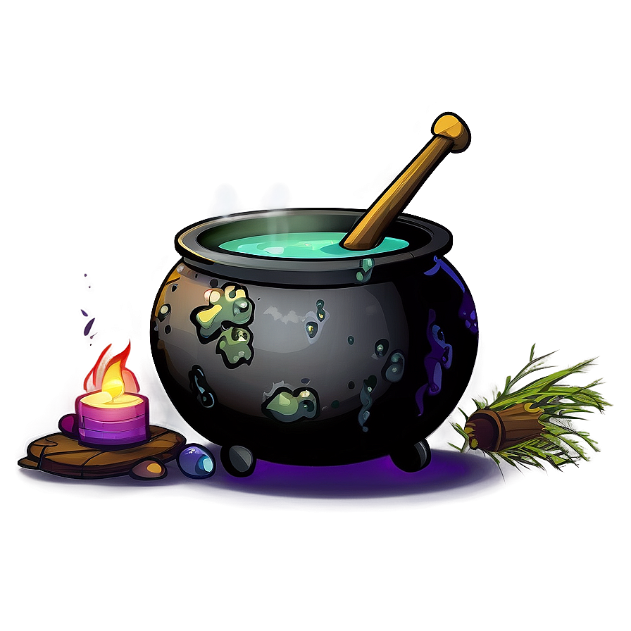 Witch Cauldron With Potion Png 06292024