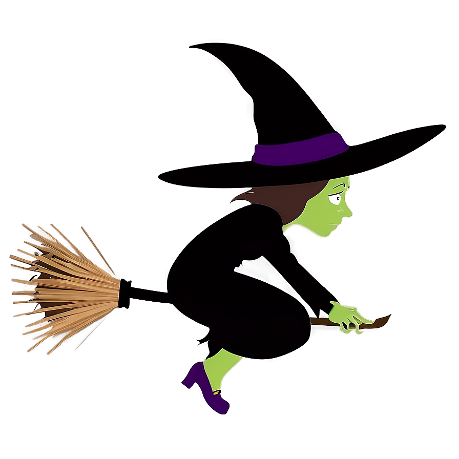 Witch Flying Halloween Cartoon Png 06252024