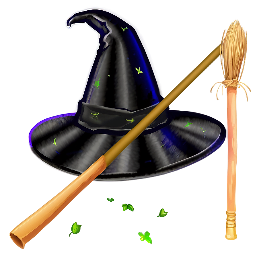 Witch Hat And Broom Png 70