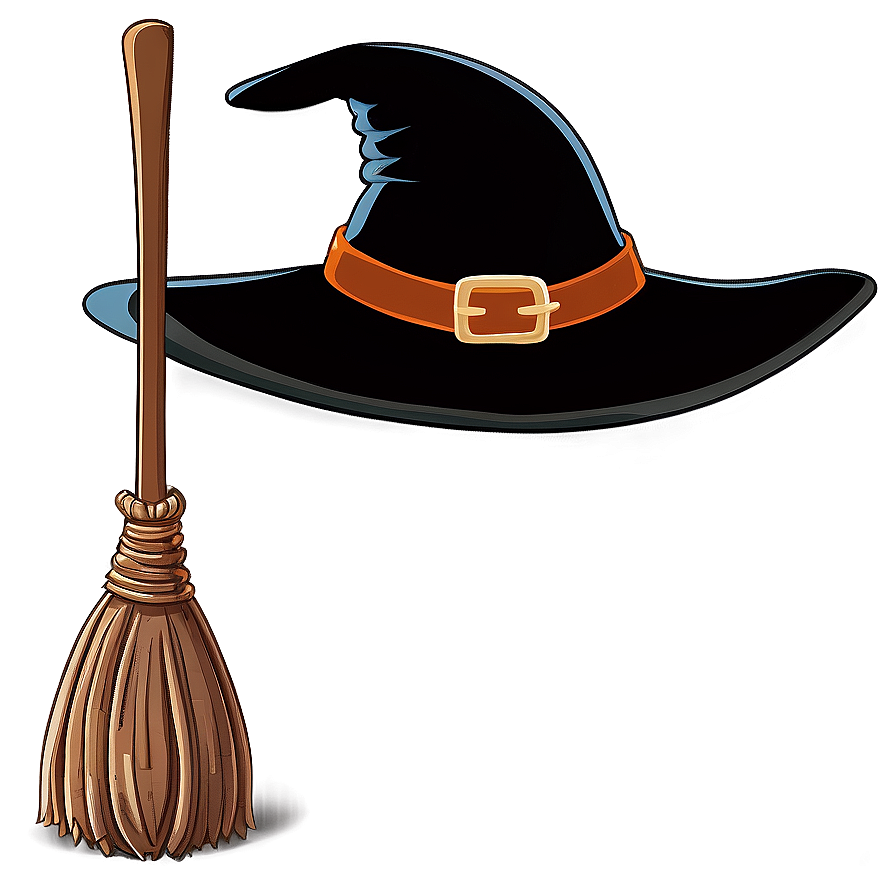 Witch Hat And Broom Png Jix