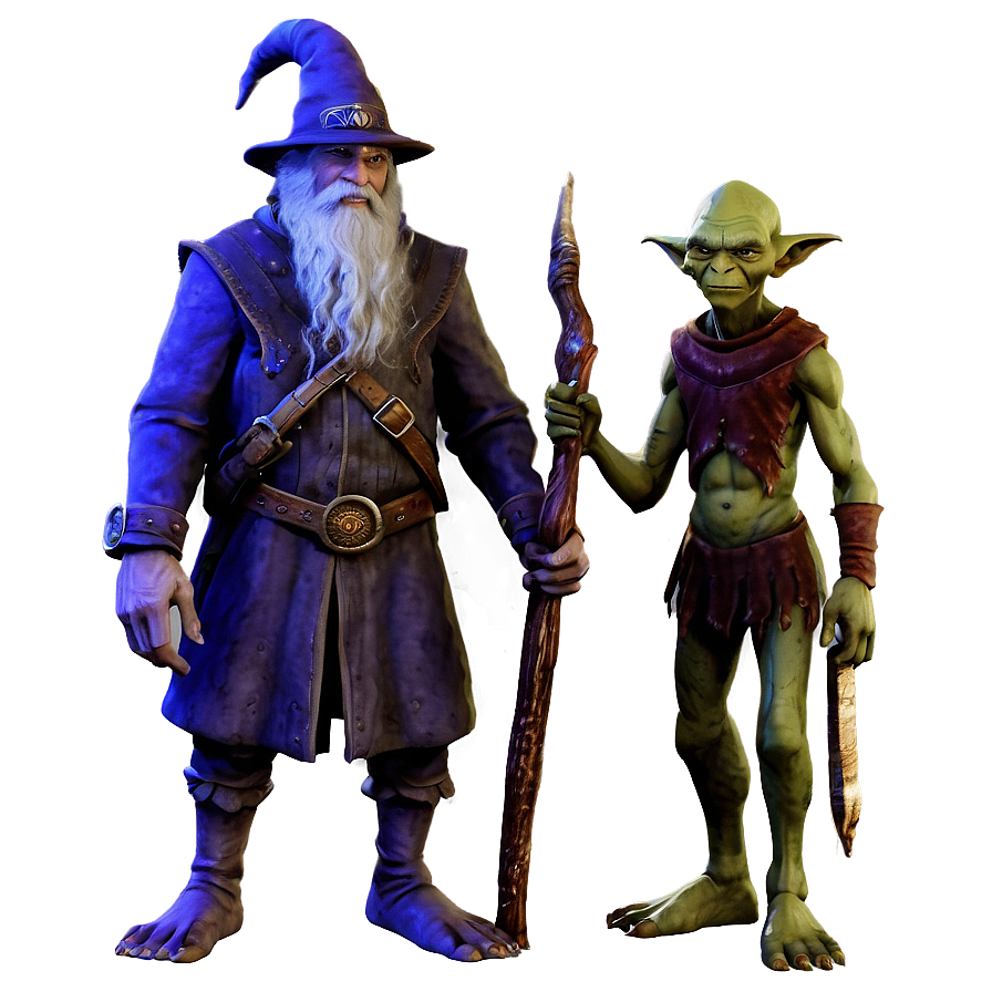 Wizard And Goblin Foe Png 74