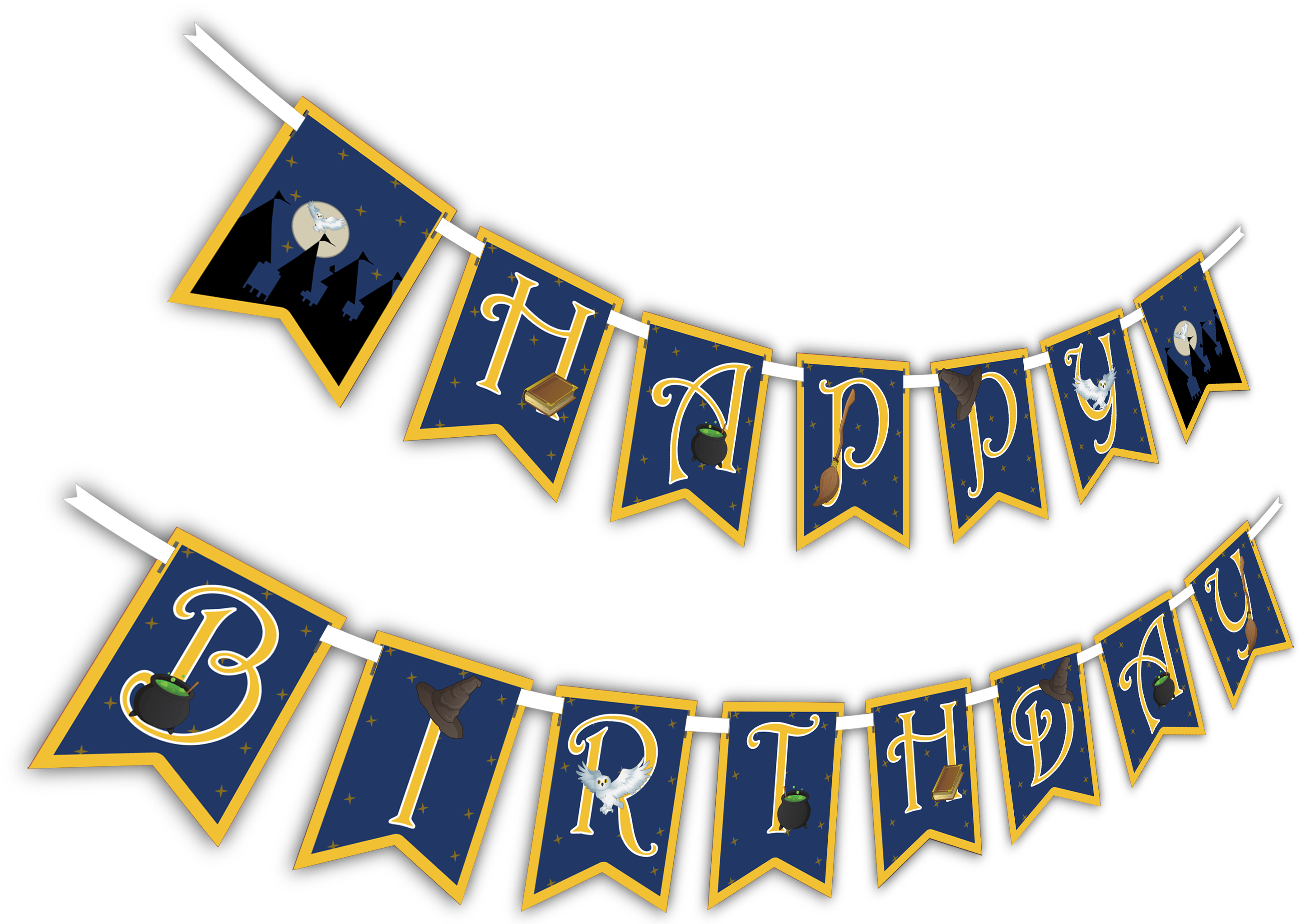 Wizard Themed Happy Birthday Banner