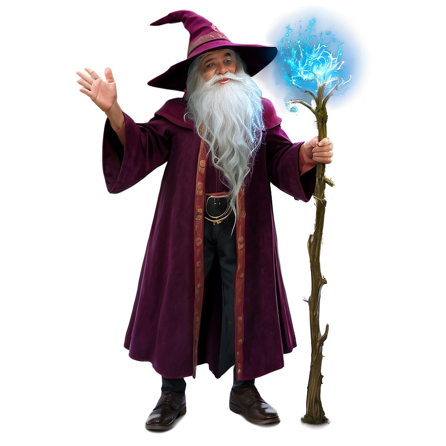 Wizard With Magical Creatures Png Veo55