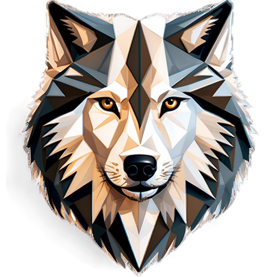 Wolf Face In Geometric Style Png Mkb63