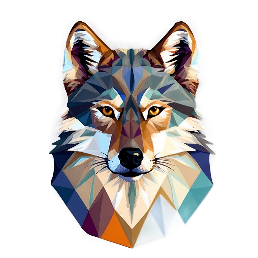 Wolf Face In Geometric Style Png Nrb