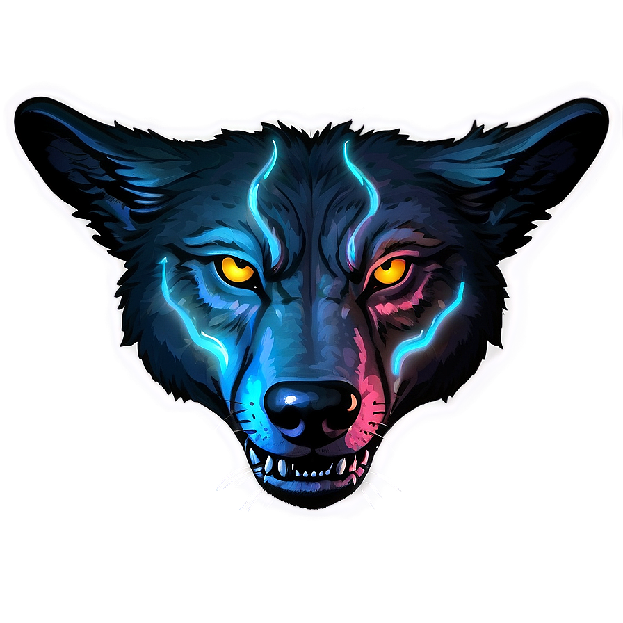 Wolf Face With Glowing Eyes Png 06292024