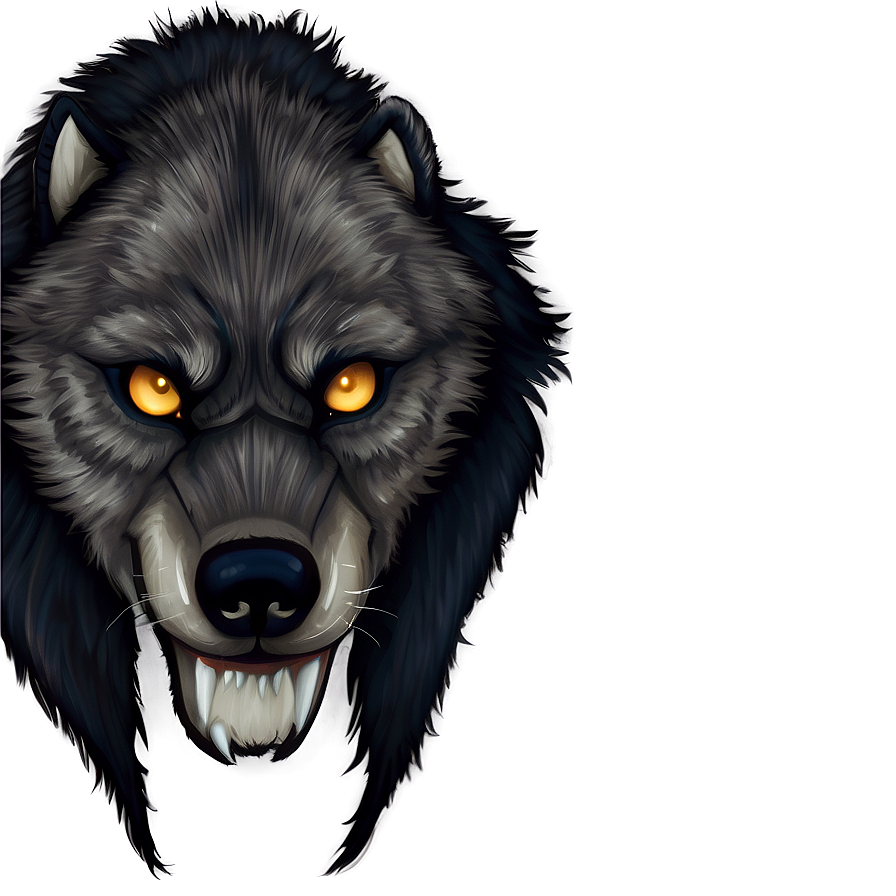 Wolf Face With Scar Detail Png 33