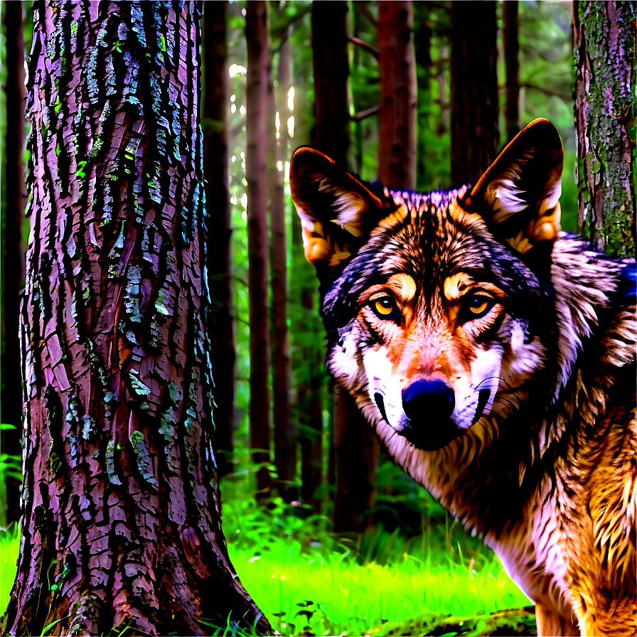 Wolf Head In Forest Setting Png 13