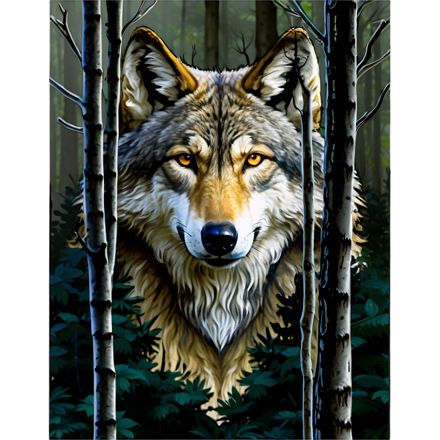 Wolf Head In Forest Setting Png 45