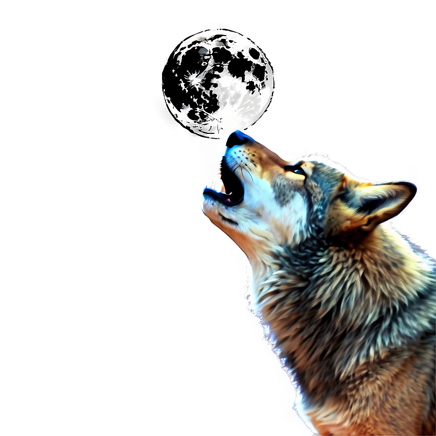 Wolf Howling Full Moon Png Ksa45