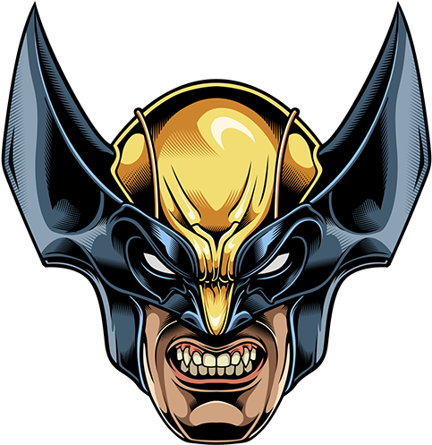 Wolverine Comic Style Mask Artwork