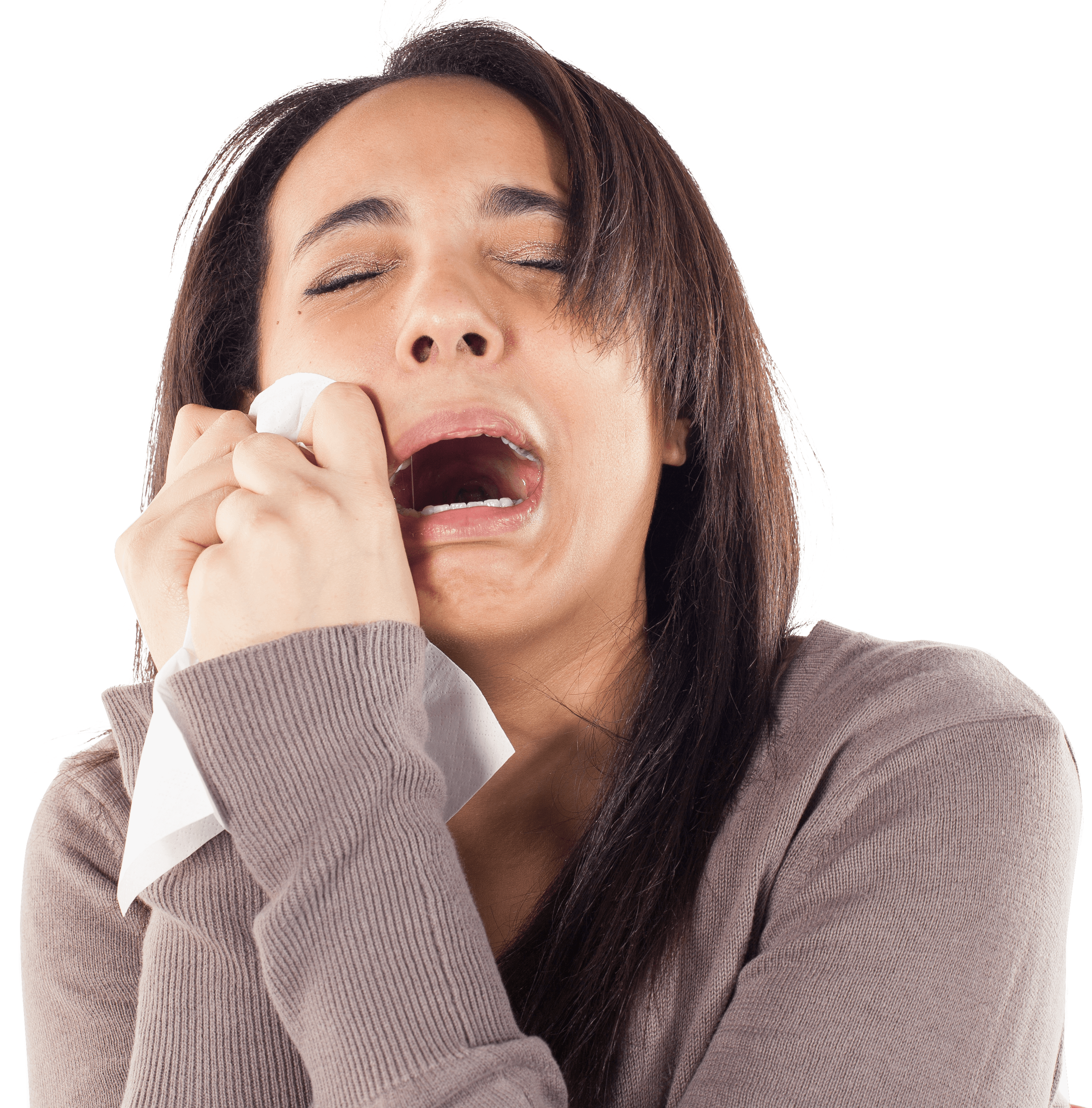 Woman Crying With Tissue