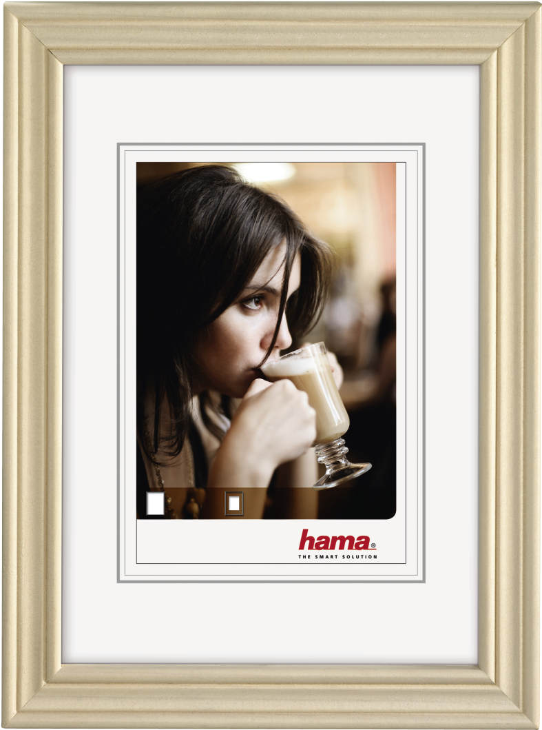 Woman Drinking Coffeein Wooden Frame