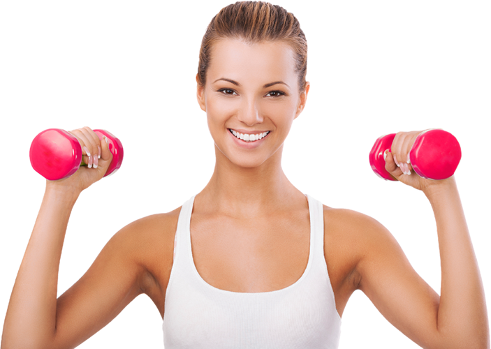 Woman Exercisingwith Dumbbells