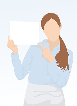 Woman Holding Blank Sign Illustration PNG with transparent background