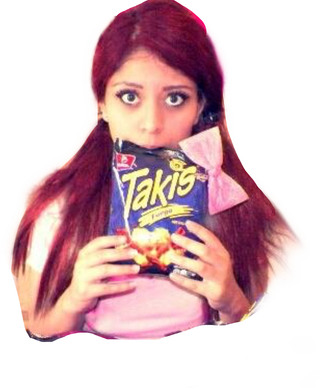 Woman Holding Takis Bag