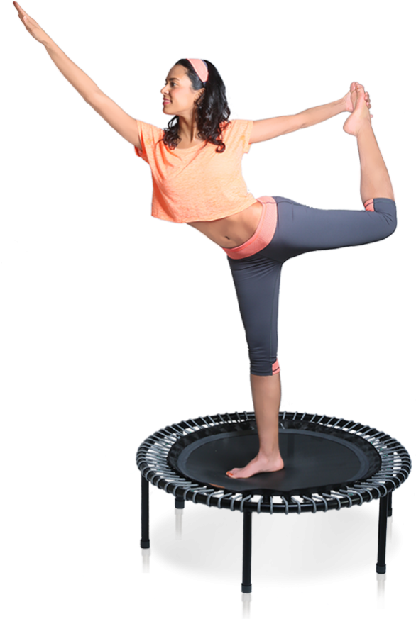 Woman Performing Yoga Poseon Trampoline