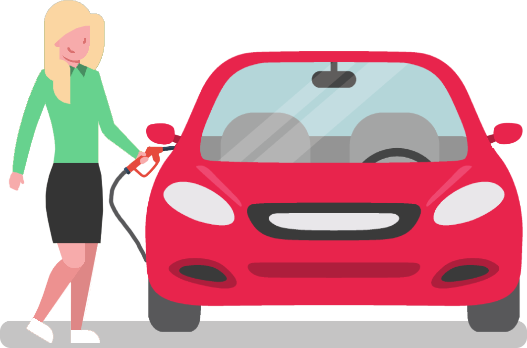 Woman Refueling Car Insurance Concept