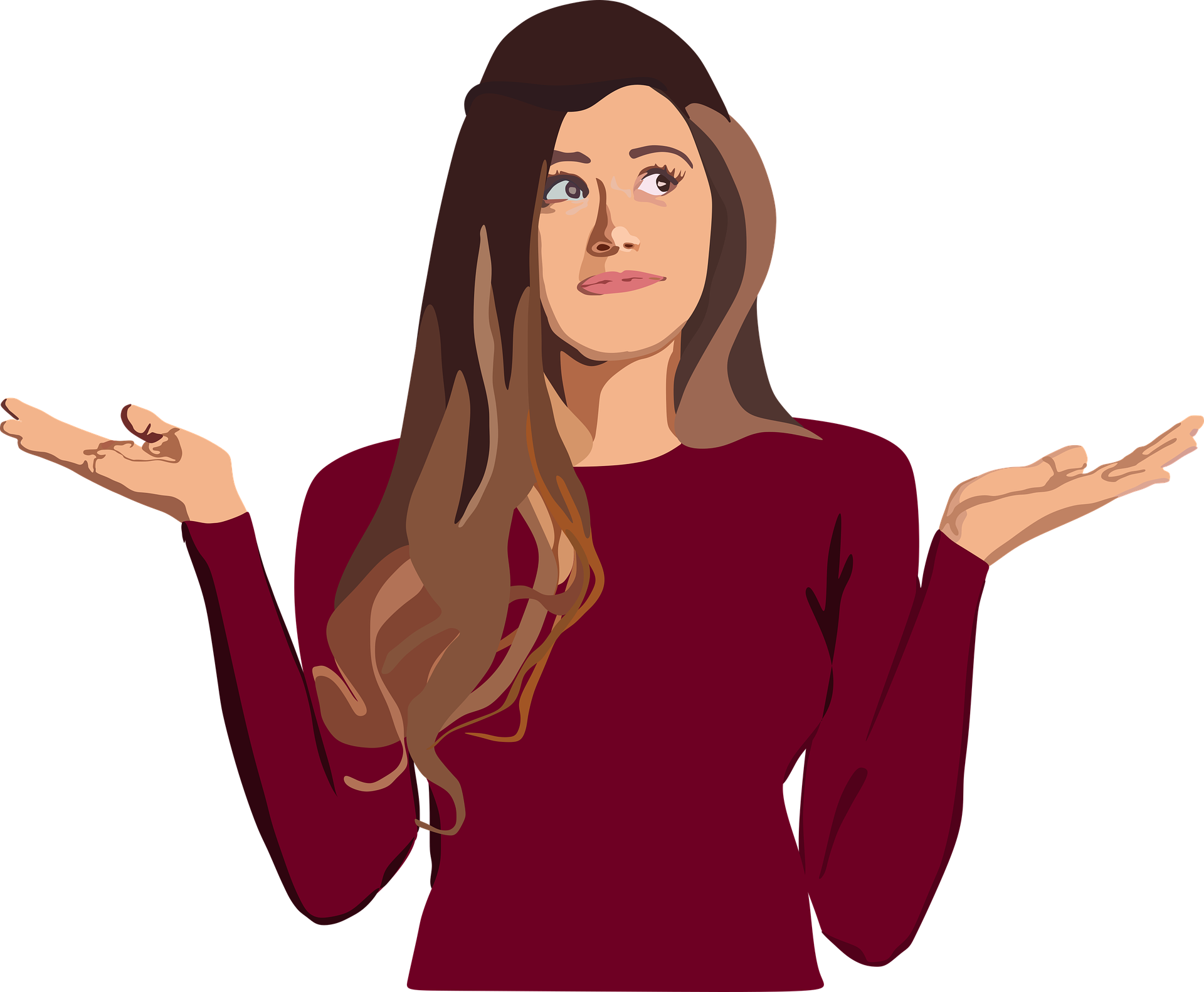 Woman Shrugging Vector Illustration