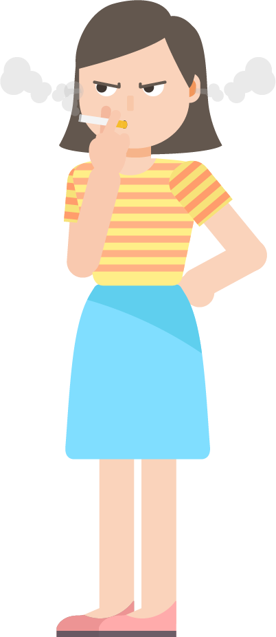 Woman Smoking Cartoon PNG image with a transparent background, free high-resolution download