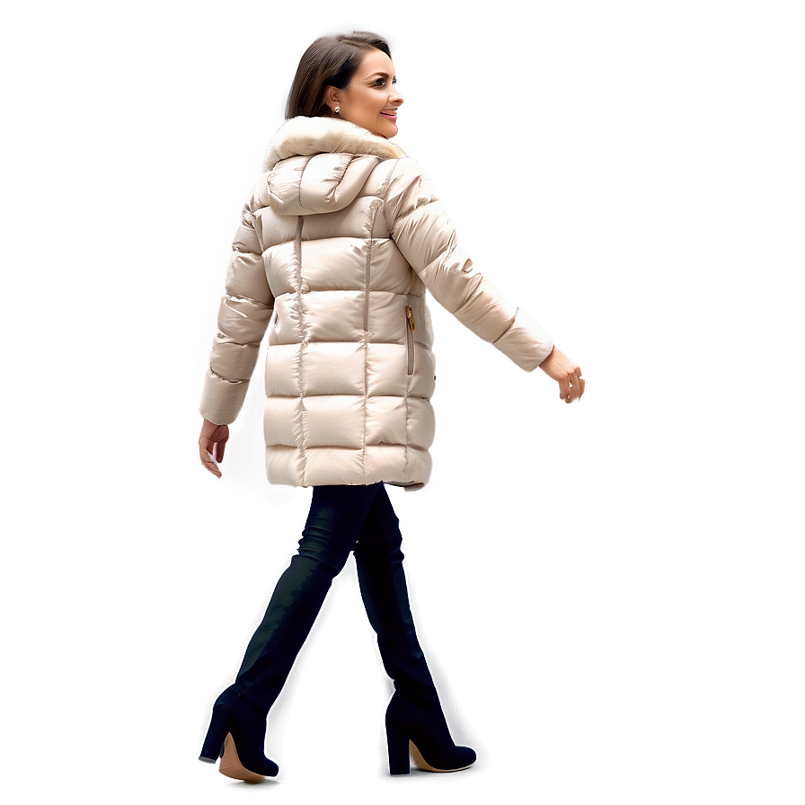 Woman Walking In Winter Coat Png 06132024