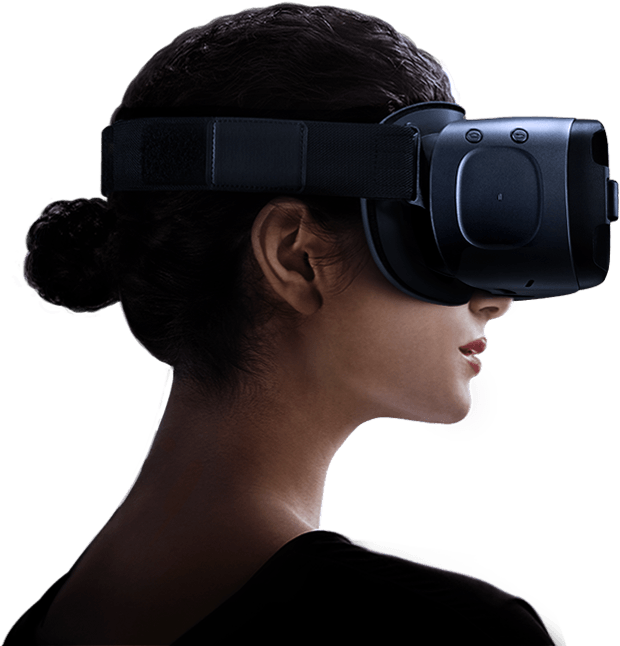 Woman Wearing V R Headset Profile View