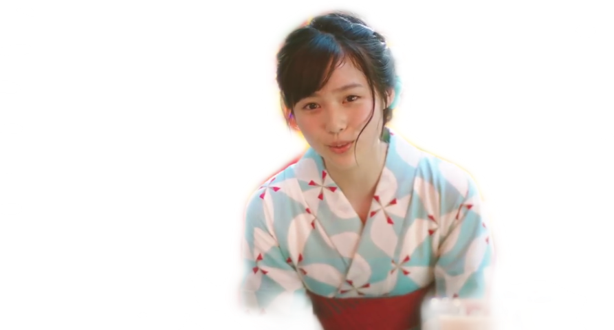 Womanin Kimono Patterned Top PNG with transparent background